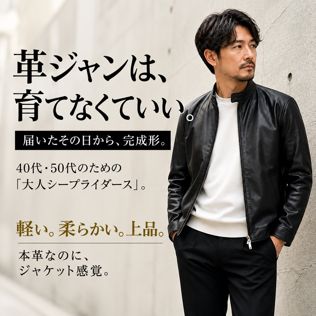 SHEEP RETRO 本革シープレザー シングルライダースジャケット