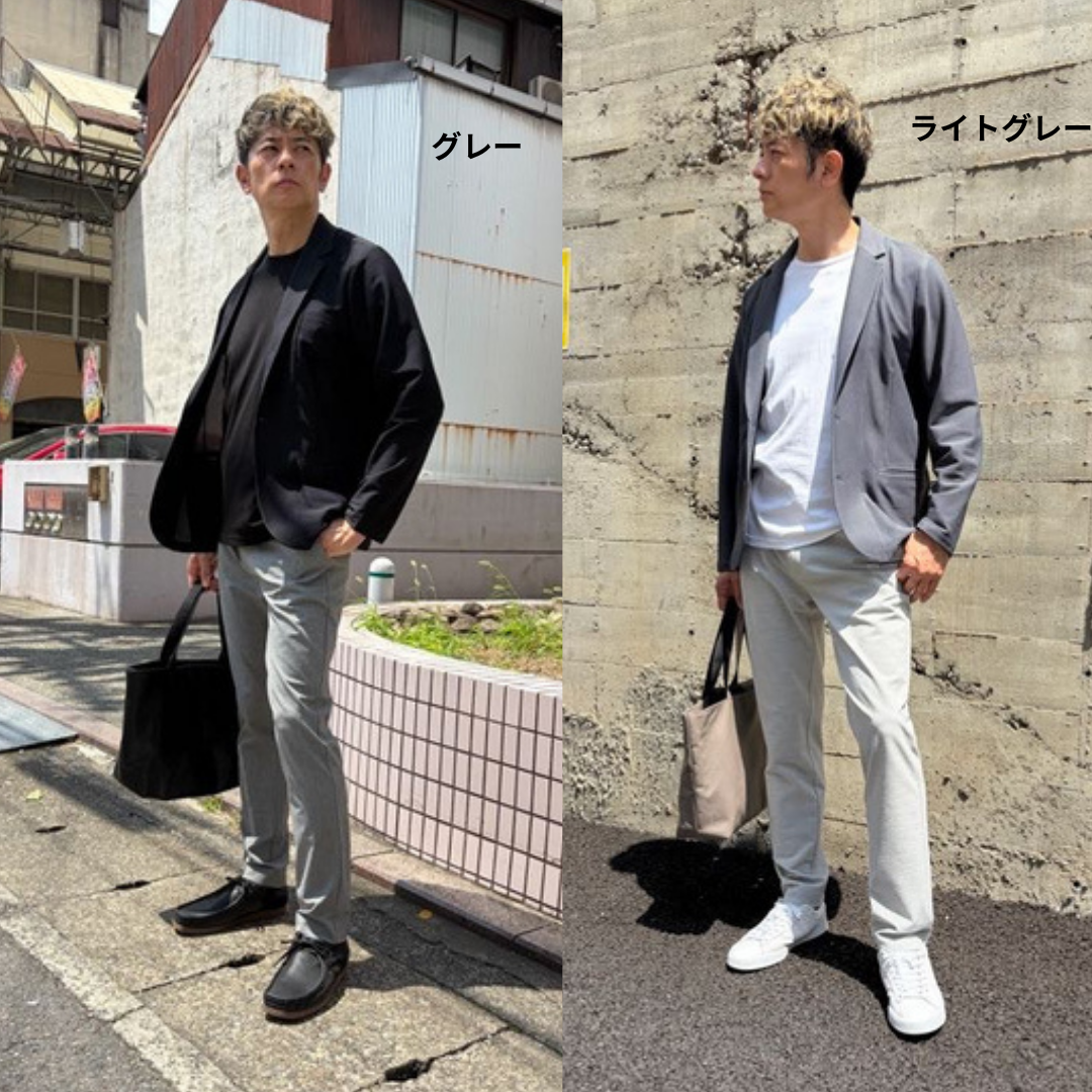 涼しい、ラク、キレイ見え、尾州クールグレーパンツ　№75382