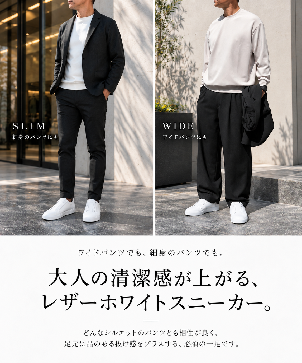 NBC19 本革レザーホワイトスニーカー