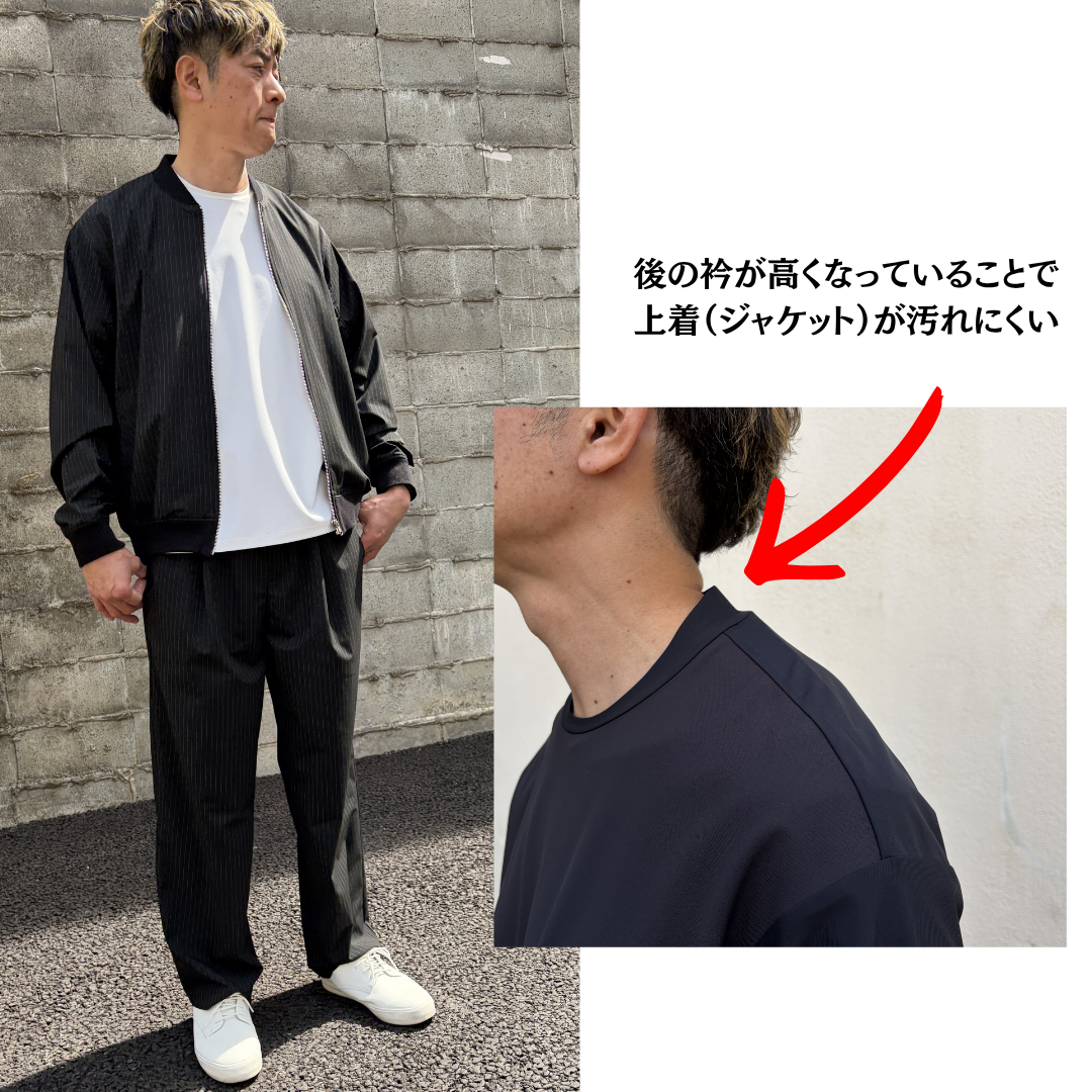 機能性素材のゆったりTシャツ　№74211　日本製