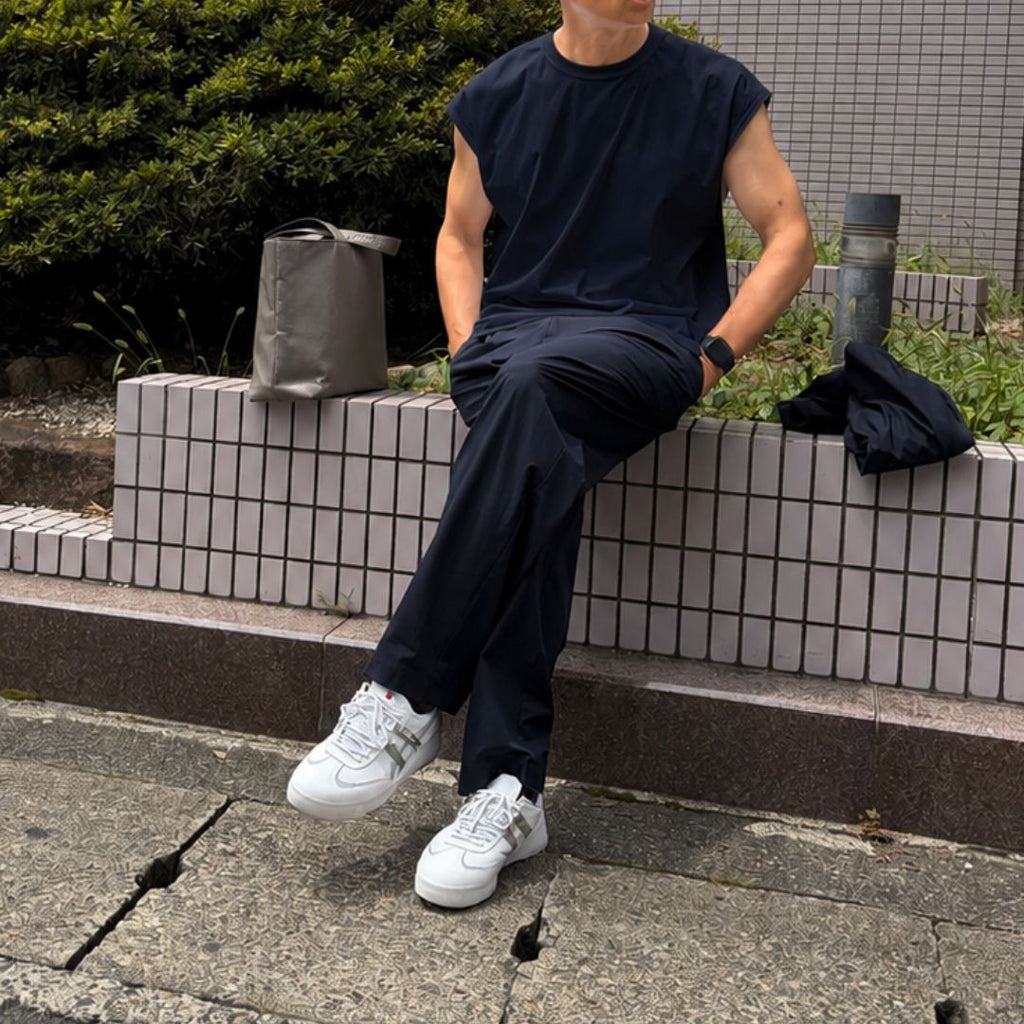 【二刀流ノースリーブ】　接触冷感　ストレッチ　№75451　日本製
