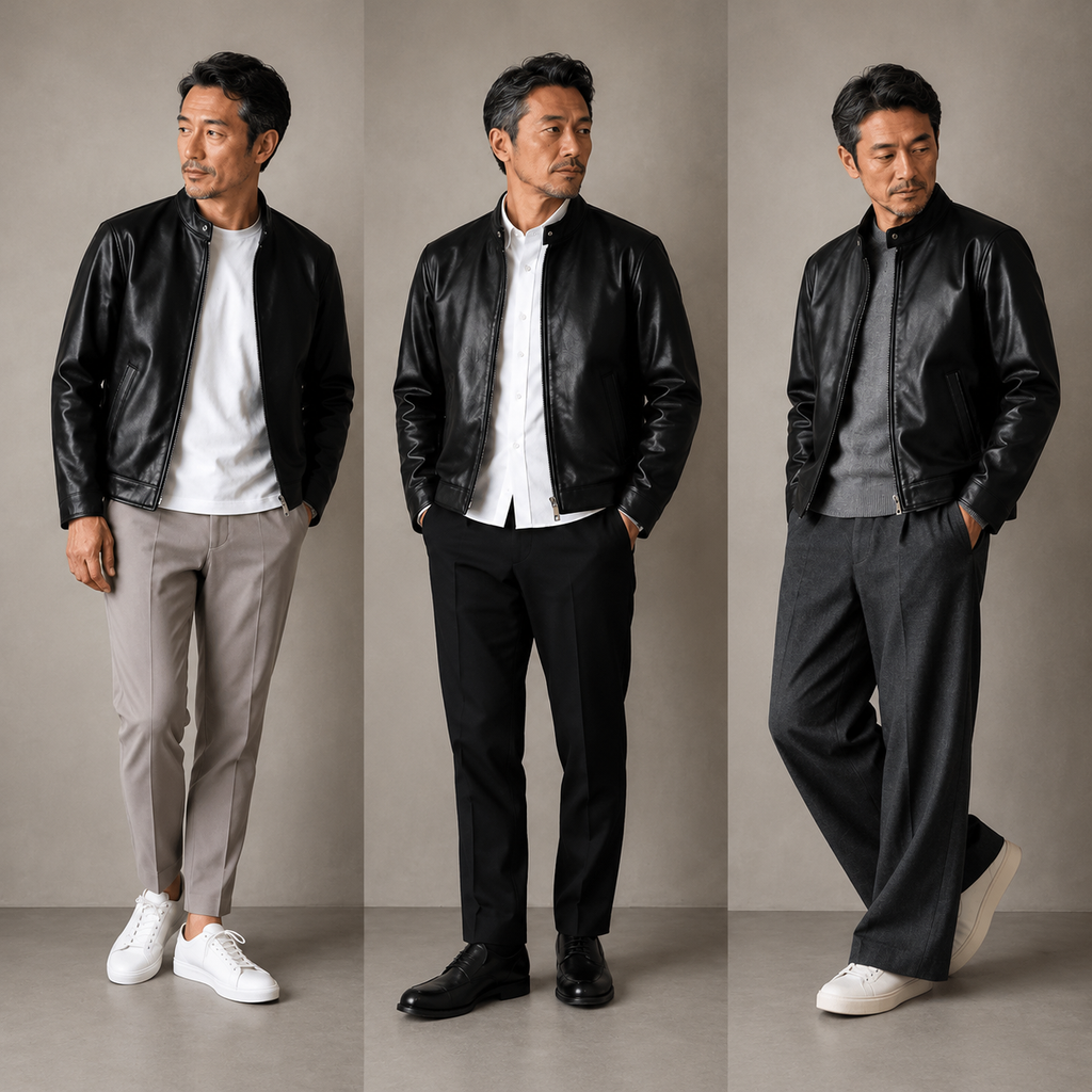 SHEEP RETRO 本革シープレザー シングルライダースジャケット